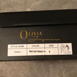 Rose gold lace-up heels